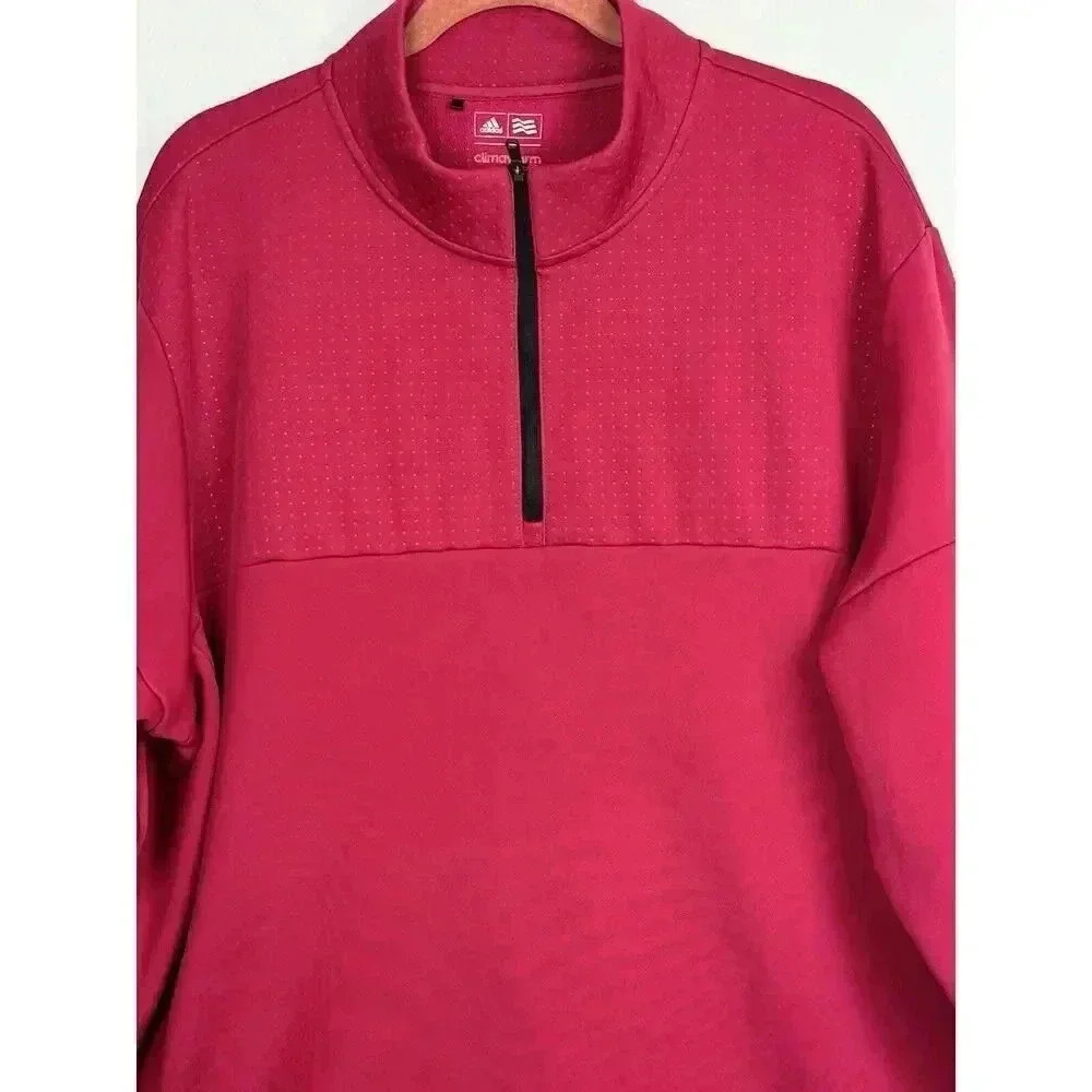 Adidas ClimaWarm Textured Dot 1/2 Zip Pullover Red Size 2XL. Golf, Outdoor - Picture 2 of 9